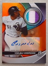 2022 BOWMAN PLATINUM YOELQUI CESPEDES PATCH AUTO ORANGE PARELLEL 19/25 #PPAR-YC