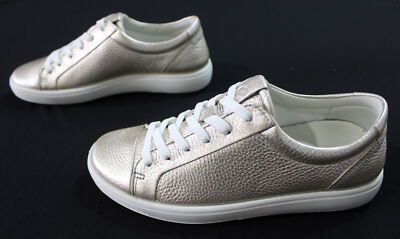 ECCO Women's Soft 7 Leather Sneakers CD4 Pure White Gold Size US:6-6.5