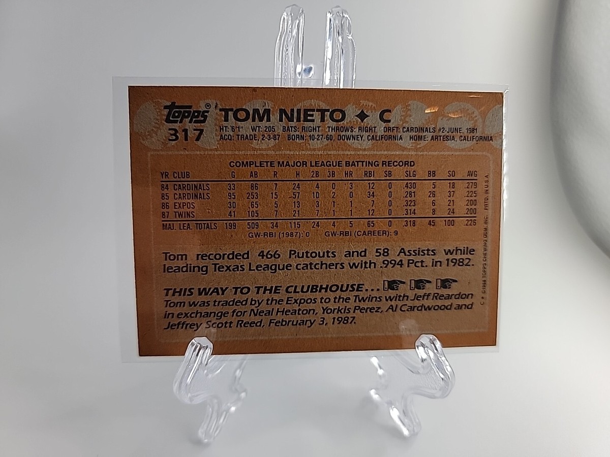 1988 Topps - #317 Tom Nieto Minnesota Twins | eBay