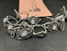 9pc Rings Silver Rings for Teen Girls Women Ring Set Sizes 5 6 7 8 185