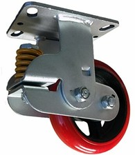 Spring Loaded Rigid Fixed Caster 1 Piece - 6" x 2" Super Shock Absorber Caster