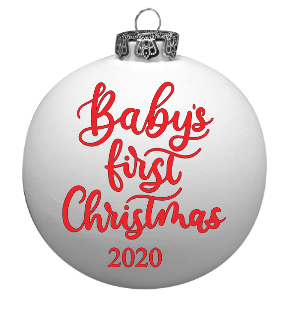 Baby's First Christmas vinyl decal for Christmas Ornament Great gift ...