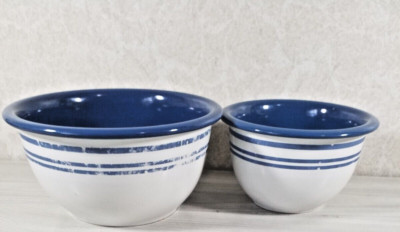 Cafe Blue Corelle Coordinates Stoneware 2 Mixing Nesting Bowls
