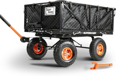 SuperHandy Garden Cart with Tow & Dump Features - 10'' Tires, Tugger Scooter