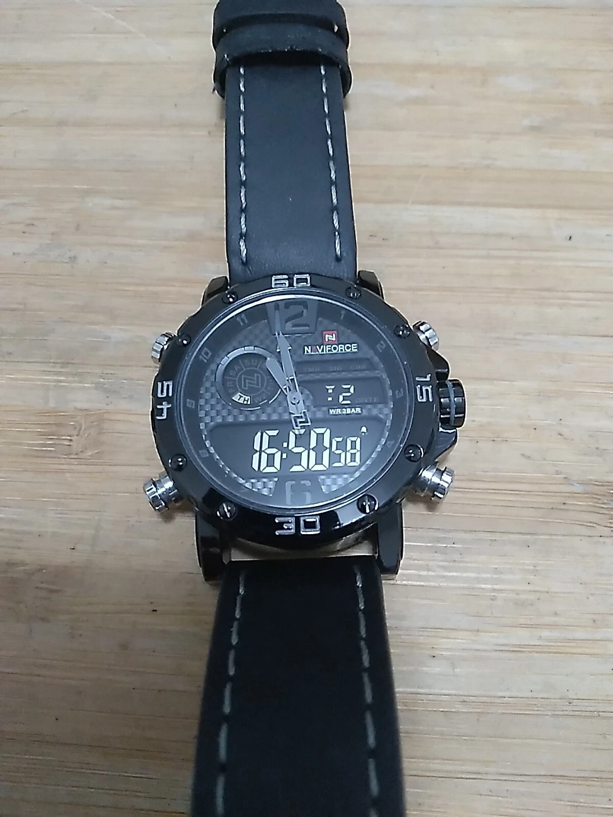 Naviforce For Dream NF9134M Mens Black Weaved Analog and Digital Watch #216  - Picture 1 of 6