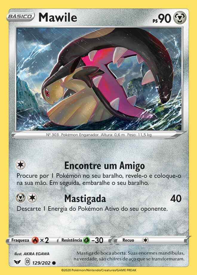 Mawile 129/202 NM in Portuguese Sword & Shield Pokémon TCG