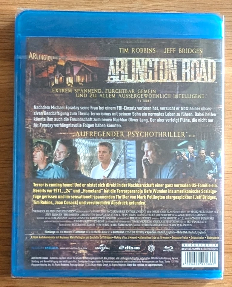 Blu-ray - Arlington Road (2013) - mit Tim Robbins u. Jeff Bridges - NEU / OVP - Bild 2 von 2