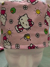 Hello Kitty pink reversible Adult Skull/Chemo Surgical Scrub Hat/Cap