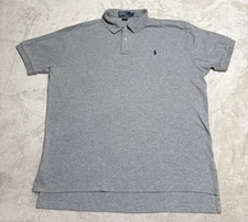 Polo Ralph Lauren Shirt Men's Large Relaxed Fit Gray Short Sleeve Pony Logo VTG