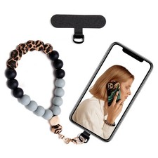 Silicone Beaded Phone Wrist Strap,phone bracelet strap with Tether Tab,Elasti...