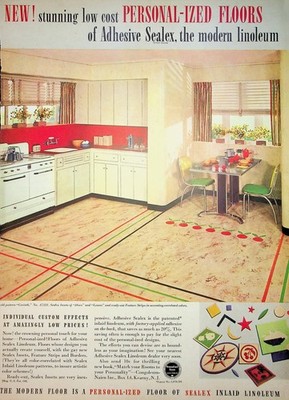 Original 1929 Print Ad: Stunning Low Cost Personalized Floors #Collective