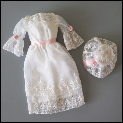 🌸 Barbie Midi Marvelous #1870 Dress & Hat Vintage 1969 *N EXC🌸