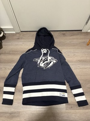 NHL Nashville Predators Lace Up Hoodie. Mens Large. 2000s Navy Blue. Used