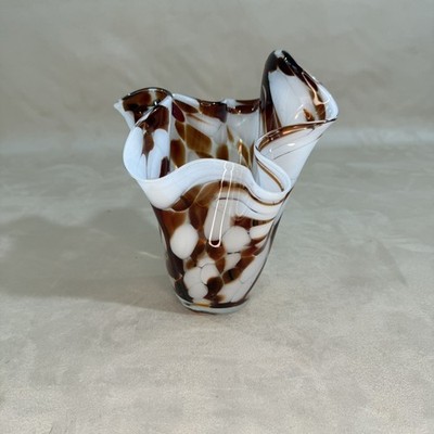 Vtg Krosno Jozefina Classic Handkerchief Art Glass Vase Handmade in Poland