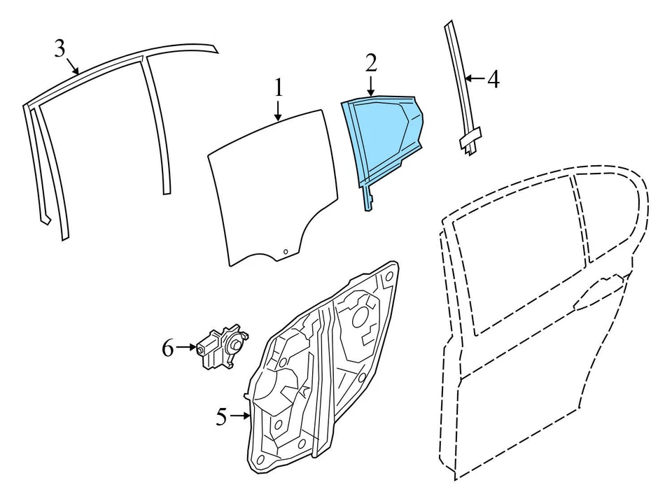 BMW M340I XDRIVE 2020-2024 - puerta trasera izquierda cuarto ventana cristal 7425083 Foto 3 de 4