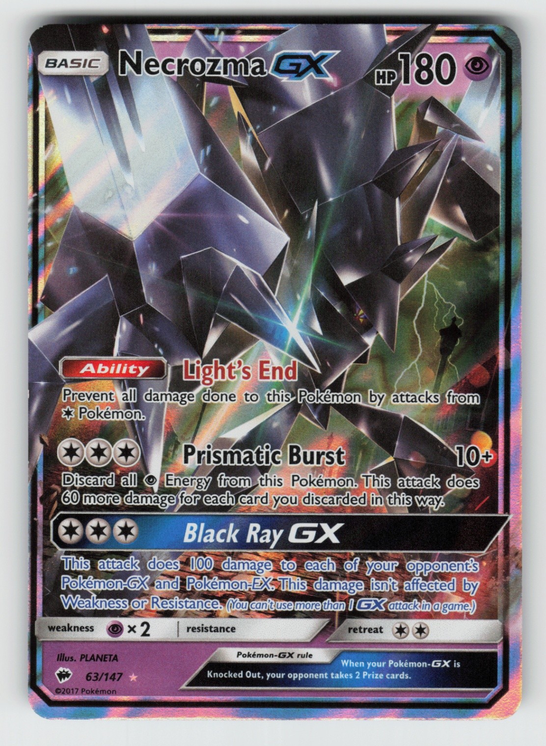 UR - 02 Holo Necrozma GX 63/147 Ultra Rare SM - Burning Shadows