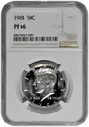 1964 50c Silver Proof Kennedy Half Dollar NGC Graded PF 66 with Light Cameo