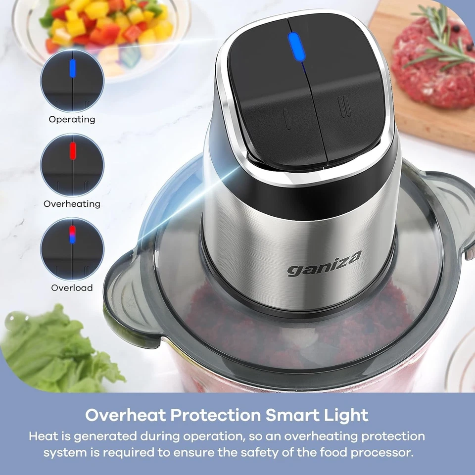 Smart Overheat Protection Food Chopper, 2 Sets Blades - Image 4 of 4
