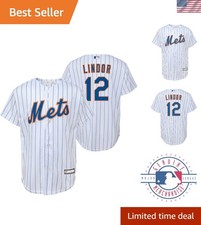Official MLB Kids Jersey - Francisco Lindor New York Mets 10-12 White Home