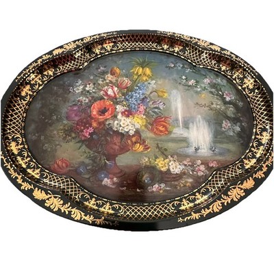 Chatsworth Derbyshire Vintage Oval Autumn Patricia Machin Serving Tray England 