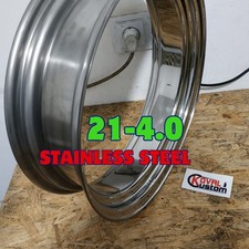 Llanta de acero inoxidable 21"x4.0" personalizada llanta de motocicleta