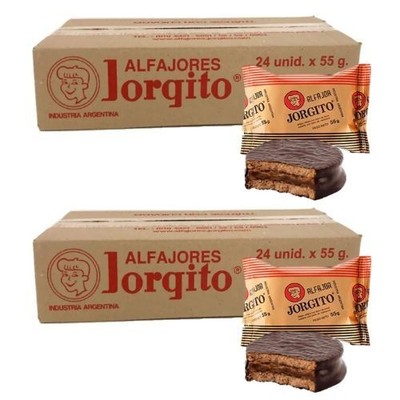 2-Box Jorgito Alfajor Negro Milk Chocolate & Dulce de Leche (48 Total Units)