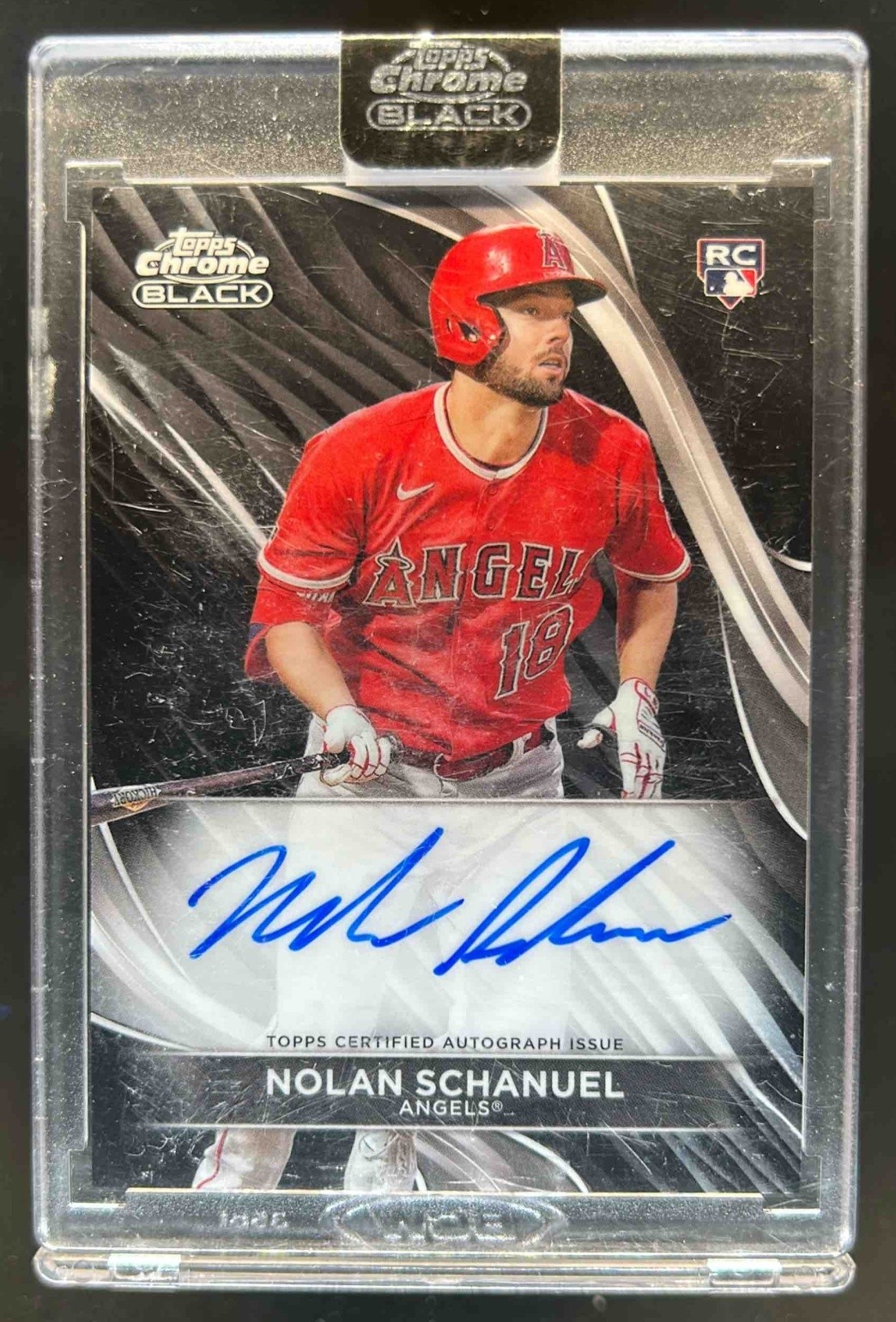 2024 Topps Chrome Black Nolan Schanuel Auto RC Rookie #CBA-NS Angels