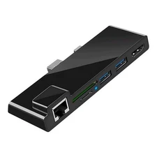 Rocketek SH768 6-in-1 RJ45 USB 3.0 HDMI SD TF Surface Pro 4 HUB Adapter