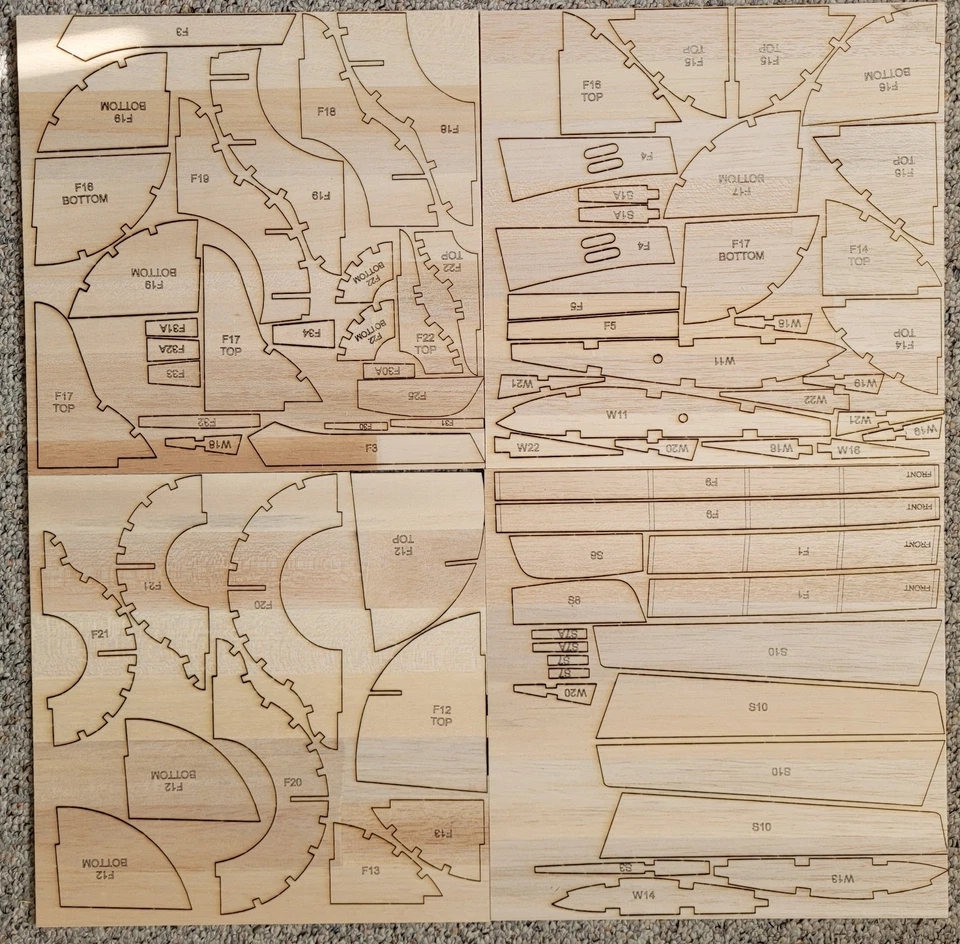 Grumman F4F-4 Wildcat 57" WS RC Airplane Kit Laser Cut Balsa Ply Short Kit +Plan - Image 3 of 4