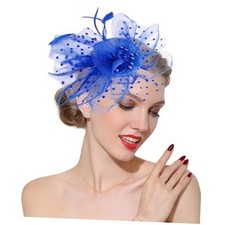 Fascinators Hats 20s 50s Pillbox Hat Cocktail Tea Party for Women One Size Blue