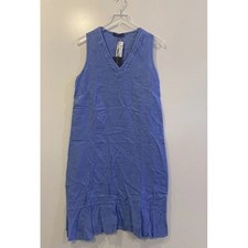 Francesca Bettini Puro Lino Blue Linen Sleeveless Dress Womens Size Medium NWT