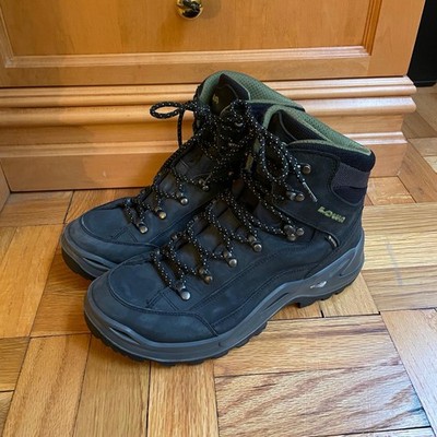Lowa Renegade GTX Goretex Mid Hiking Boots Mens Size 10 Black Vibram Soles - VGC