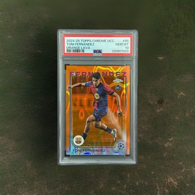 2024-25 Topps Chrome UCC Barcelona RC Toni Fernandez Orange Lava
