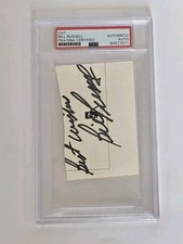 Bill Russell Signed Index Card Cut NBA Basketball HOF Auto Celtics PSA/DNA