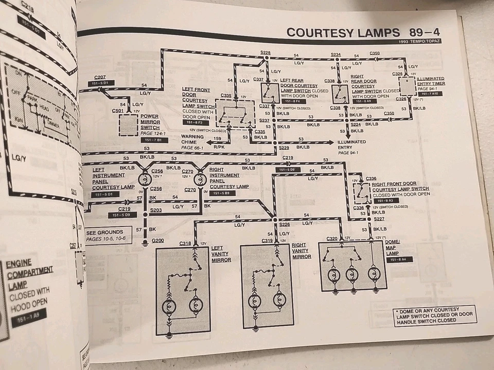 1993 年福特 TEMPO TOPAZ 电动真空管手册 — 第 3/4 张图片