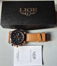 Orologio da polso uomo LIGE cronografo al quarzo di lusso testato e funzionante