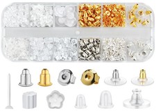 12 Styles 600 Pcs Earring Backs for Studs, Clear Plastic Earrings 12 style