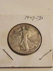 1947-D Walking Liberty Half Dollar, 90% Silver 50c US Coin