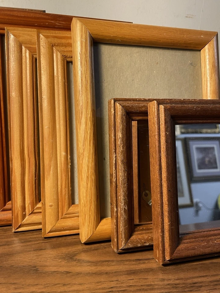 Lote de marcos de madera vintage rústicos Shabby Chic casa de campo granja 5 7 4 6 cuadrados Foto 3 de 4