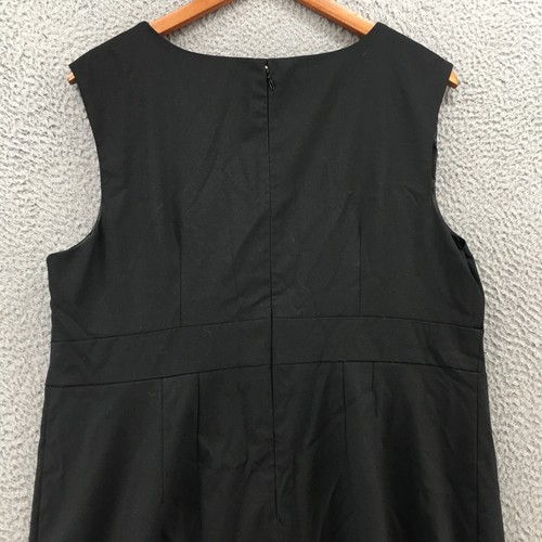 Mossimo Dress Womens 18 Black Sleeveless Back Zip Pleated Midi Shift Dress NEW - Picture 9 of 15