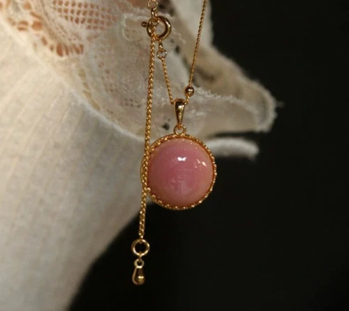 classic  18mmnatural pink conch pearl pendant  18inch 925s(ryj)