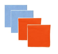 Lot of 4  Plain Bandana Cotton Face Mask Head Warp Scarf : Sky Blue, Orange