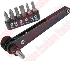 Small Mini Ratcheting Ratchet Right Angle Screwdriver Tool 8 Pcs Set T15 T20