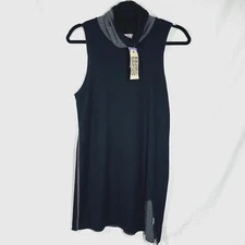 Nation LTD Little Black Dress M Cowl Neck Knit Sleeveless NWT Minimalist Boho