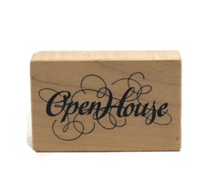 OPEN HOUSE Rubber STAMP Wood Mounted PSX USA 2.75"