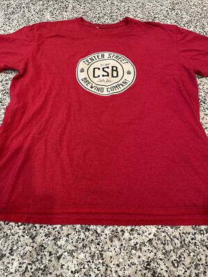 Red Center Street Brewery Graphic T-Shirt XL Beer Logo