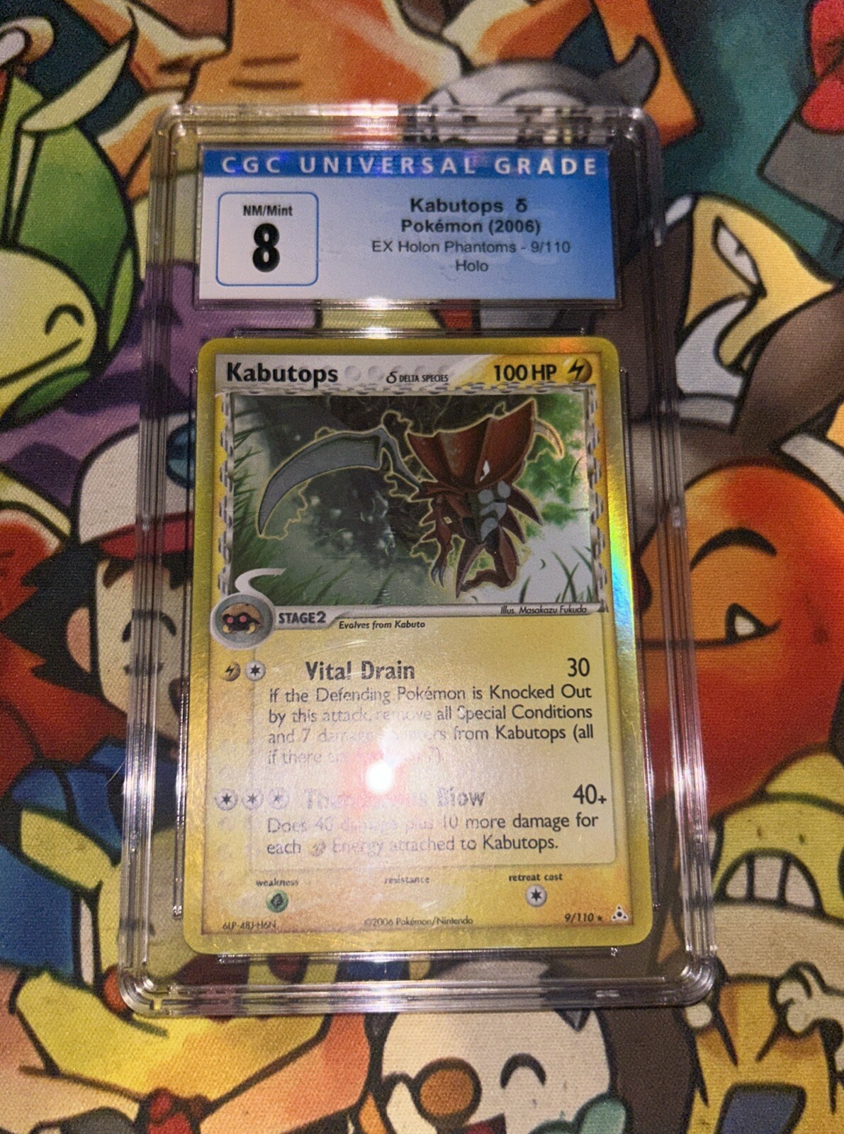 Pokemon Kabutops 9/110 Holo EX Holon Phantoms - CGC 8