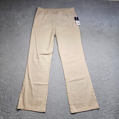 IZOD School Pants Youth 14.5 Tan Pull On Flat Front Uniform Pants Girls