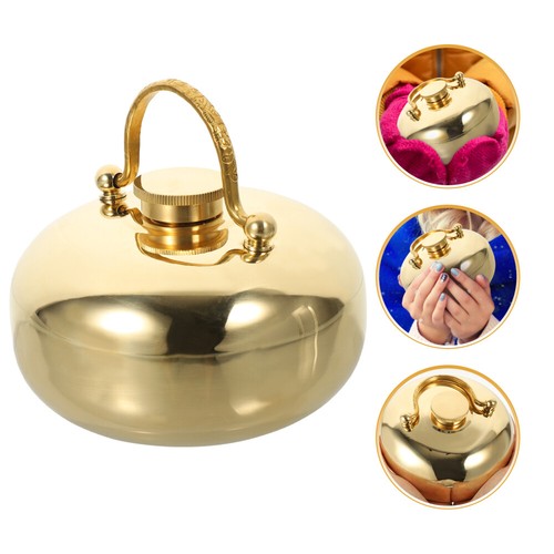 Set of 4 Hand Warmer Copper Pot Miss Child Heated Warmers Hot Water Stove - Picture 10 of 12