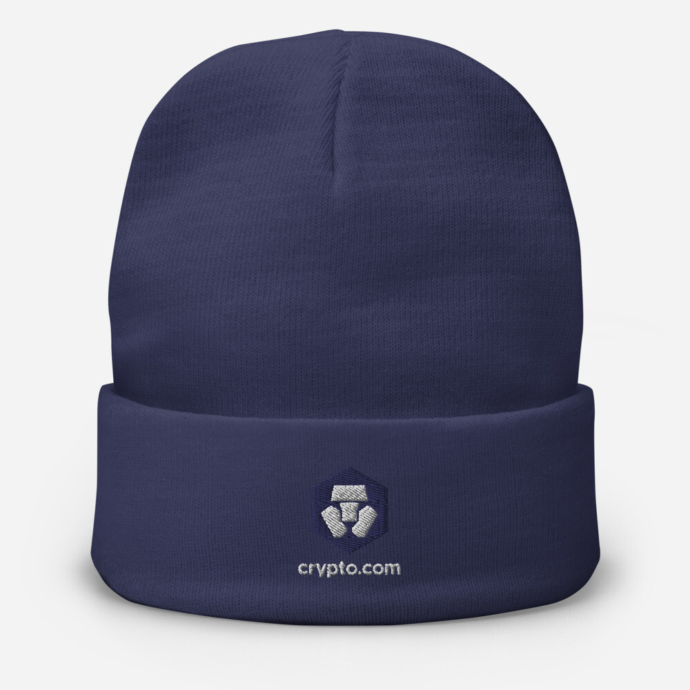 Cryptocom Crypto Coin Embroidered Beanie Hat Cryptocurrency Blockchain